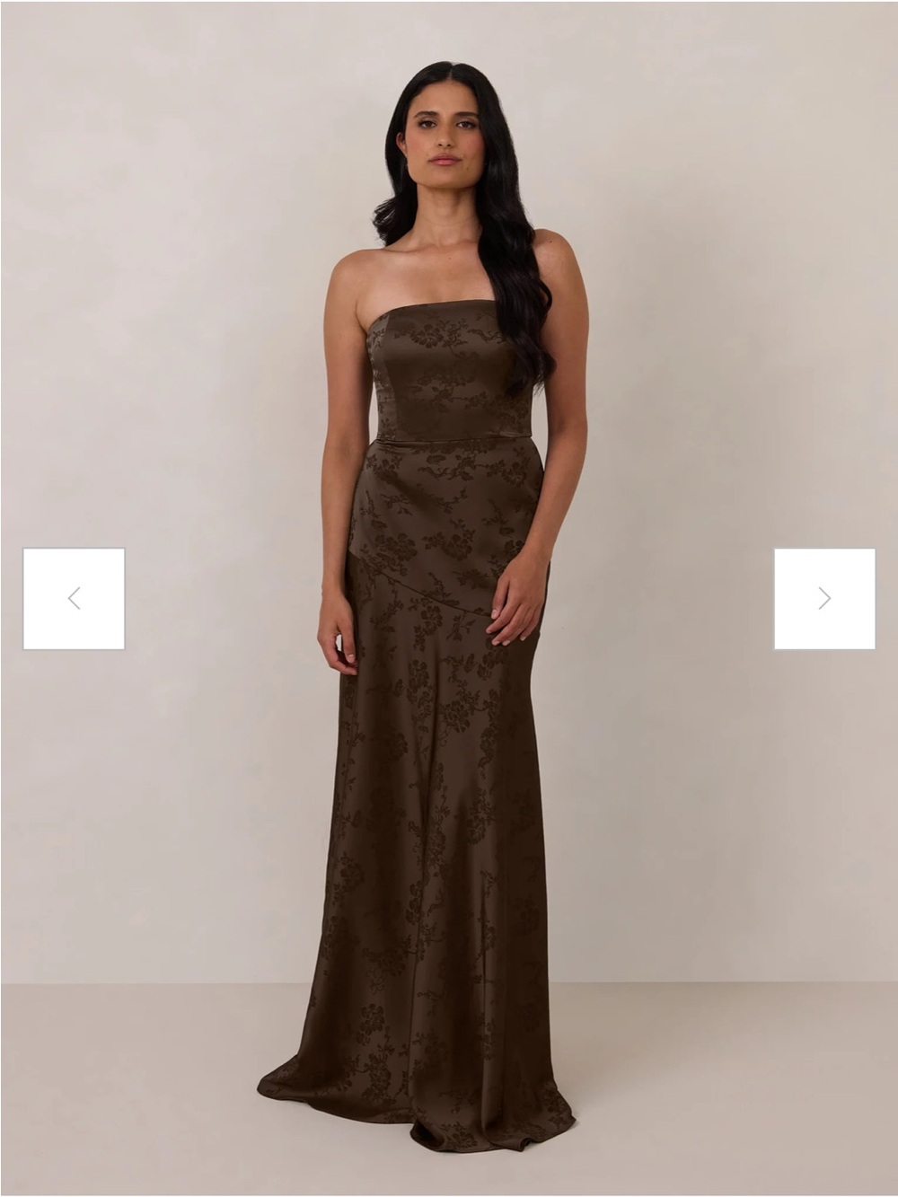 Park & Fifth: Delaney Strapless Espresso Jacquard Evening Gown